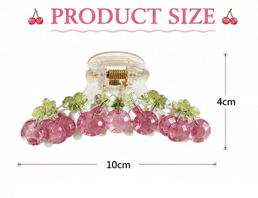 Korean Style Sweet Jelly Cherry Hair Claw Shark Clip, Transparent image 5