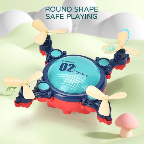 Image of DZLING Inertial Drone-shaped Stunt Car Toy - Friction Mini Flying Stunt Plane Toy for Kids, Wind Powered DroneToy, Durable Plastic, Indoor Fun Drone for Boys & Girls