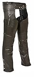 used leather cowboy chaps Taschen mit Reißverschluss Milwaukee ML1190-BLK-XL Reißverschluss Oberschenkeltasche Leder Chaps XL, schwarz