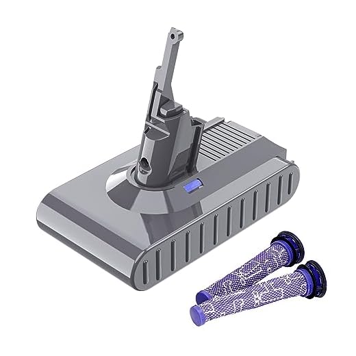 Upgraded 6.0Ah V8 SV10 Battery 215681 Replacement Compatible with Dyson V8 Animal/Absolute/Motorhead/Fluffy/SV10 Handheld Cordless Vacuum Cleaner Li-ion 967834 05 Battery【Bonus 2PKS Filters】