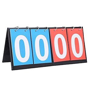 Leftwei Score Keeper Cornhole Scoreboard, 14.4 x 6.5 Inch Portable Flip Scoreboard Waterproof Lightweight Durable for Football Basketball Table Tennis etc (Four-Digital)