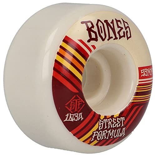 Bones Wheels STF Retros 103a V4 breit Skateboard-Räder, weiß, 53 mm Cover