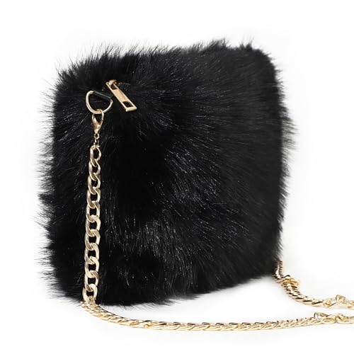 LA CARRIE Faux Fur Crossbody Bags for Women Shoulder Bag Purse Handbags Shoulder Strap2
