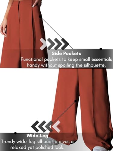Image of GRECIILOOKS Trousers for Woman | Womens High Rise High Waist Flared Korean Style | Formal Pant for Women Office Wear| Track Pants for Womans Elegant for College & Events (Available in Plus Size)