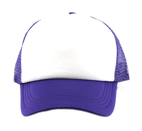 Image of NYFASHION101 Plain Mesh Trucker Hat - Breathable 6-Panel Daily Snapback Cap, Customizable Ideal for DIY Embroidery & Patches