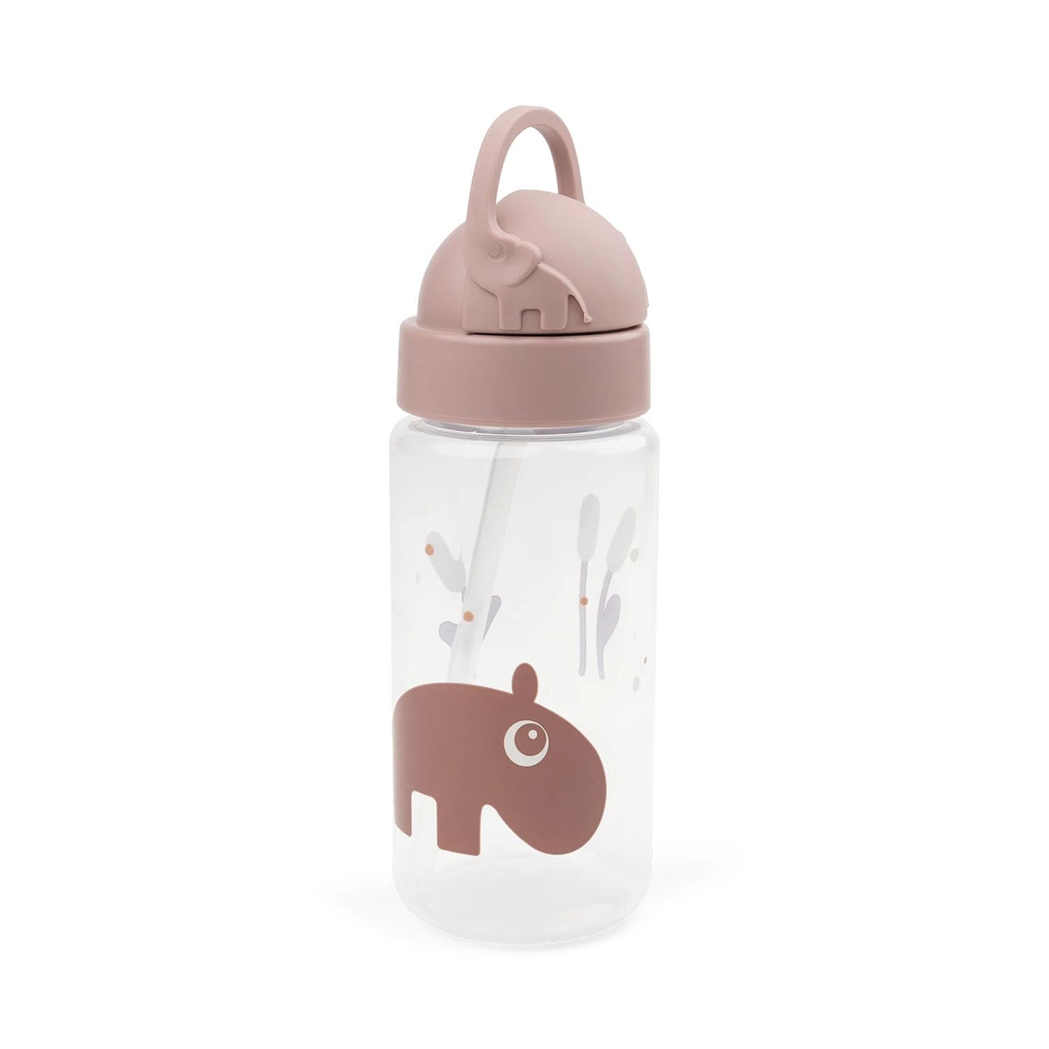 Done by Deer 1026311 Drinking Bottle with Straw - Hippo Ozzo Pink (350ml)