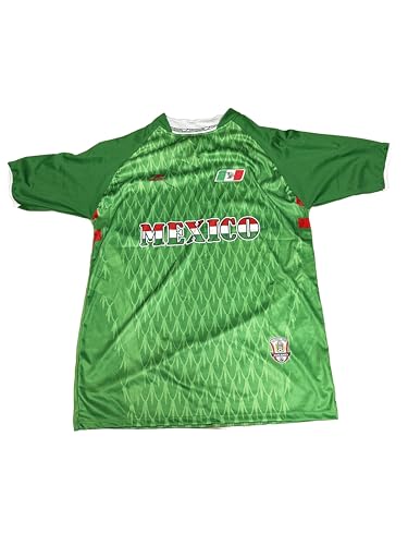 Mexico Soccer Adult Jersey Green & Red Logo & Patch Unisex Shirt