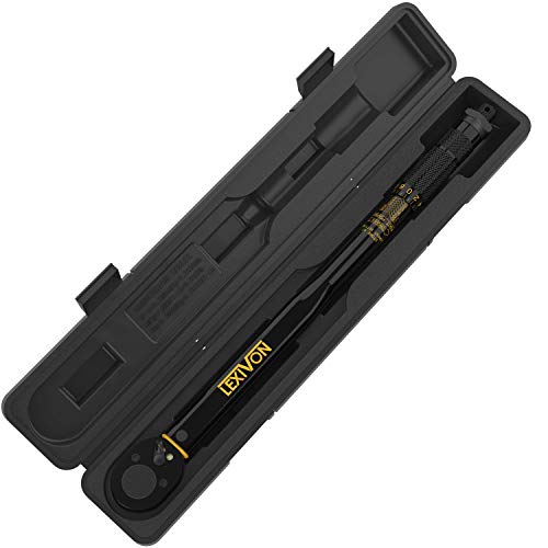 LEXIVON 1/2-Inch Drive Click Torque Wrench 10~150 Ft-Lb/13.6~203.5 Nm (LX-183)
