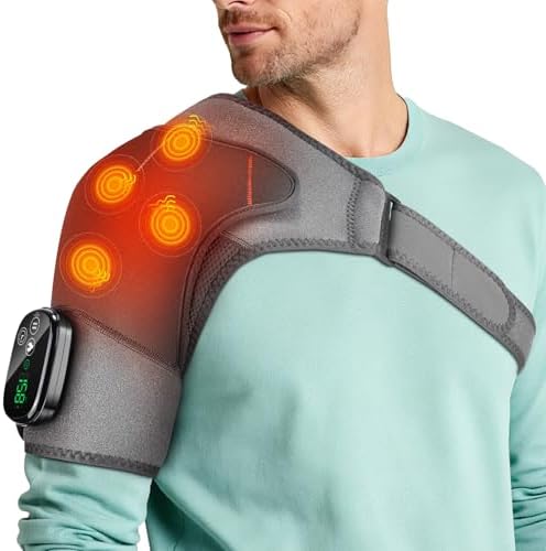 Upgraded Shoulder Heating Pad, Heated Shoulder Brace with 5 Heat ...