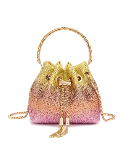 Sweetovo Evening Bag for Women Sparkly Rhinestone Handbag Colorful Clutch