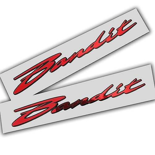 Lot de 2 autocollants Bandit rouge chromé sur noir