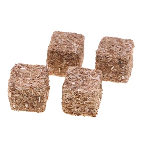 Strohballen Deko - 4er Set Künstliche Strohballen | Miniatur...