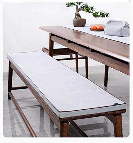 Long coussin de banc de fenêtre en textile gris premium 120x40 cm - 8