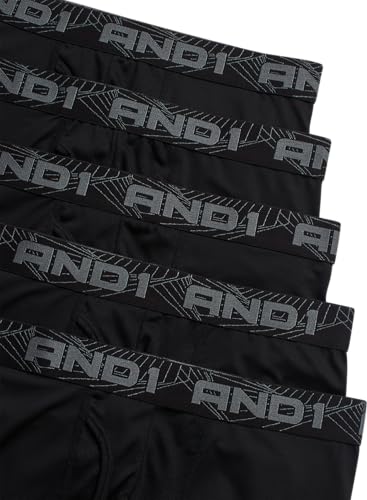 AND1 Mens Boxer Briefs - 5 Pack Stretch Performance Mens Underwear Boxers with Functional Fly Pouch (Sizes: S-3XL)3