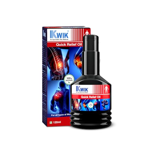 Image of OZONE KWIK Pain Relief Oil with Cinnamomum & Mahanarayan Oil | Ayurvedic Pain Relief Oil | For Joint, Back, Knee, Shoulder & Muscle pain | 120ml (Pack of 1)