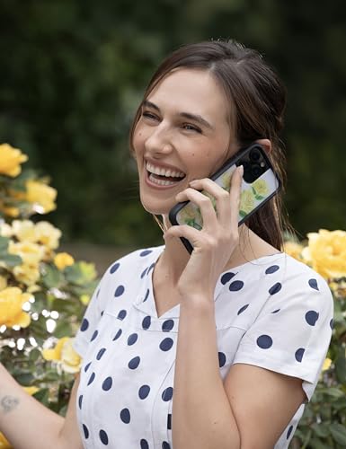 Image of Wildflower Cases - Compatible with iPhone 16 | Protective Black Bumper, 6.5ft Drop Test Certified, Women Owned Small Business | Floral Nature Green Aesthetic Trendy | Yellow Roses