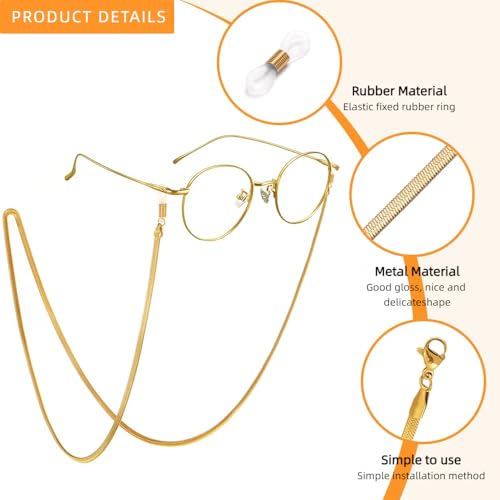 Image of Eyeglass Chain for Women Stylish,Stainless Steel Glasses Strap for Men Women,Eye Glasses Holders Around Neck