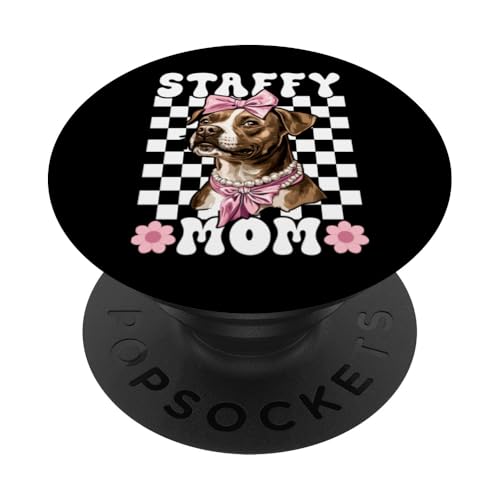Staffy Mom Mama Staffordshire Bull Terrier Dog Festa della mamma PopSockets PopGrip Adesivo