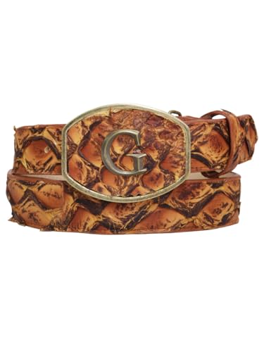 El General Exotic Monster Fish Leather Belt - Cognac