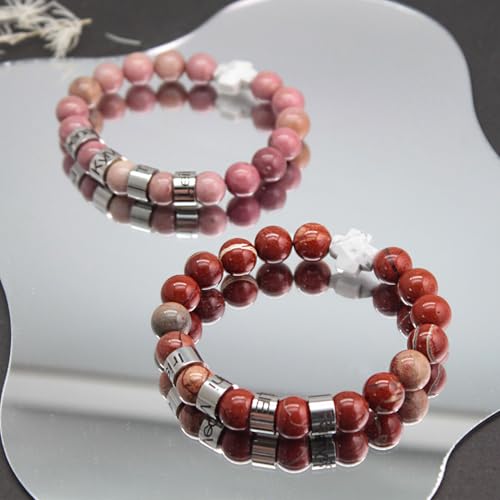 Custom Name Bracelet, Personalized Beaded Bracelets with 1-4 Engraved Names, Chakra Bracelet Natural Stone Bracelet for Women Men, Meaningful Birthday Gifts for Couples Friends Parents3