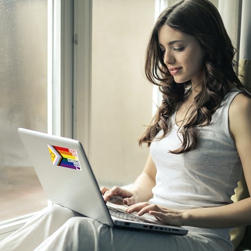 Image of 5 PCS Everyone is Welcome Here New Intersex-Inclusive Pride Flag Sticker,Progress LGBTQ Rainbow Banner Decal for Car Bumper Window Laptop