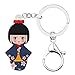 Schlüsselanhänger Schlüsselring Ethnische japanische Puppe Schlüsselanhänger Schlüsselring Schöne Schlüsselanhänger für Frauen Kinder Mädchen Geschenk Geldbörse Charms