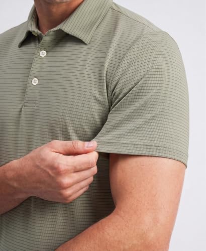 Camisetas polo para hombre KYKU, de manga corta con rayas, tejido transpirable y elástico, ideal para golf, oficina y uso diario miniatura 6