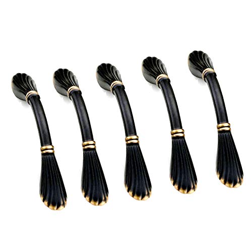 TOOLDO 5 juegos de pomos de puerta de bronce antiguo con tornillos, tiradores de latón antiguo para cajones de cocina, muebles de cocina, modo de agujero central 8014
