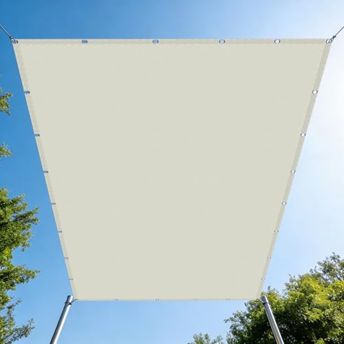 Voile d'ombrage rectangulaire de qualité supérieure blanc cassé extérieur - 2