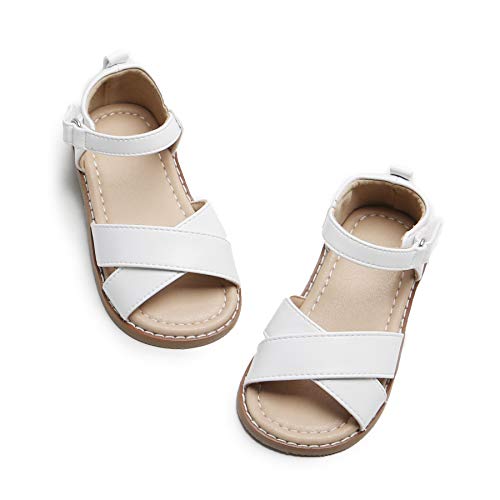 Image of Felix & Flora Toddler Girl Sandals - Flower Girl Dress Shoes Open Toe Little Kid Flats