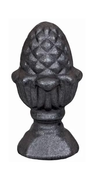 Pigne Décorative en Fer Forgé Estampé, Finial Pomme de Pin, Noir, 85mm Hauteur x 40mm Base, À Souder
