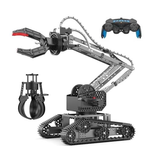 YAZHIYI Robot Arm Kit Toys, Flexible Remote Control Robotic Arm with 360° Gripper and Console, 2 in 1 Science Kit Best Birthday Gifts for Kids Adults, No Assembly Required Robot Arm (with Gift)