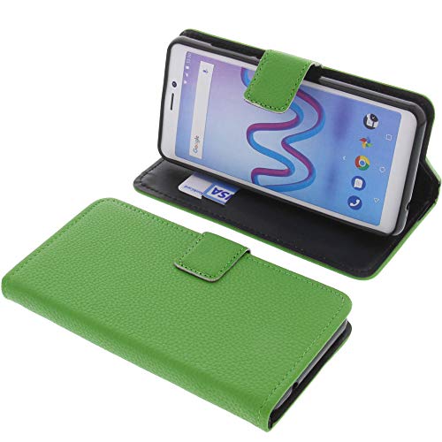 foto-kontor Housse Compatible avec Wiko Jerry 3 Style Livre Vert Coque de Protection Portefeuille