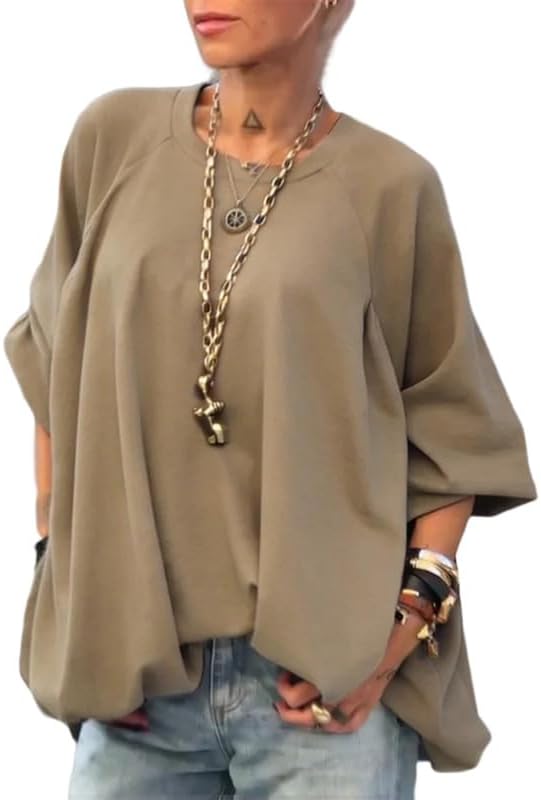 Women's Solid Color Loose Irregular Hem T-Shirt Bat Long Sleeve Casual Regular Fit Spring Fall Daily Top