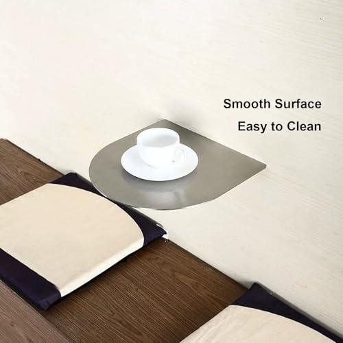 Table pliante murale acier inoxydable bureau flottant demi-cercle mur - 6