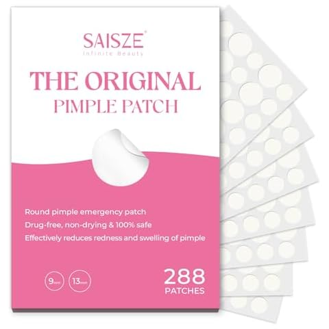 SAISZE Original Pimple Patches for Face, 2 Size 288 Counts Hydrocolloid Patches for Covering Zits and Blemishes, Acne Patches with Tea Tree, Salicylic Acid and Cica Oil, Skin Care for Teens and Adult Cover