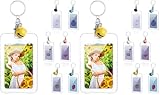 Zonon 6 Pieces Mini Film Photo Keychain Picture Holder with Bell for Mini 9 Film Personalized Changeable Photo Frame Keychain