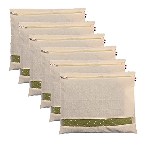 Image of Cotton Saree Bags | Covers for Storage Big size single with Zip Closure for Clothes Bags and Wardrobe Organizer with Transparent mesh window (16 x 14 Inches) (6 bag)