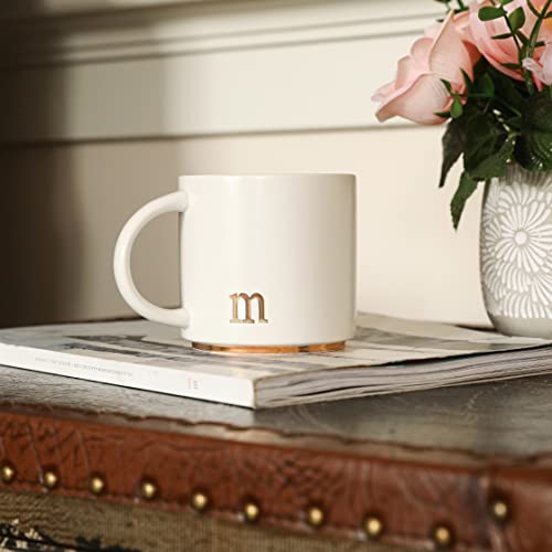 COLLECTIVE HOME Ceramic Coffee Mug, 15 oz Monogram Cup with Gift Box(m) - Image 3