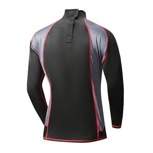 Hockey Shirt with Neck Guard for Adult and Kids,Long Sleeves Compression Shirt with Integrated Neck Guard2