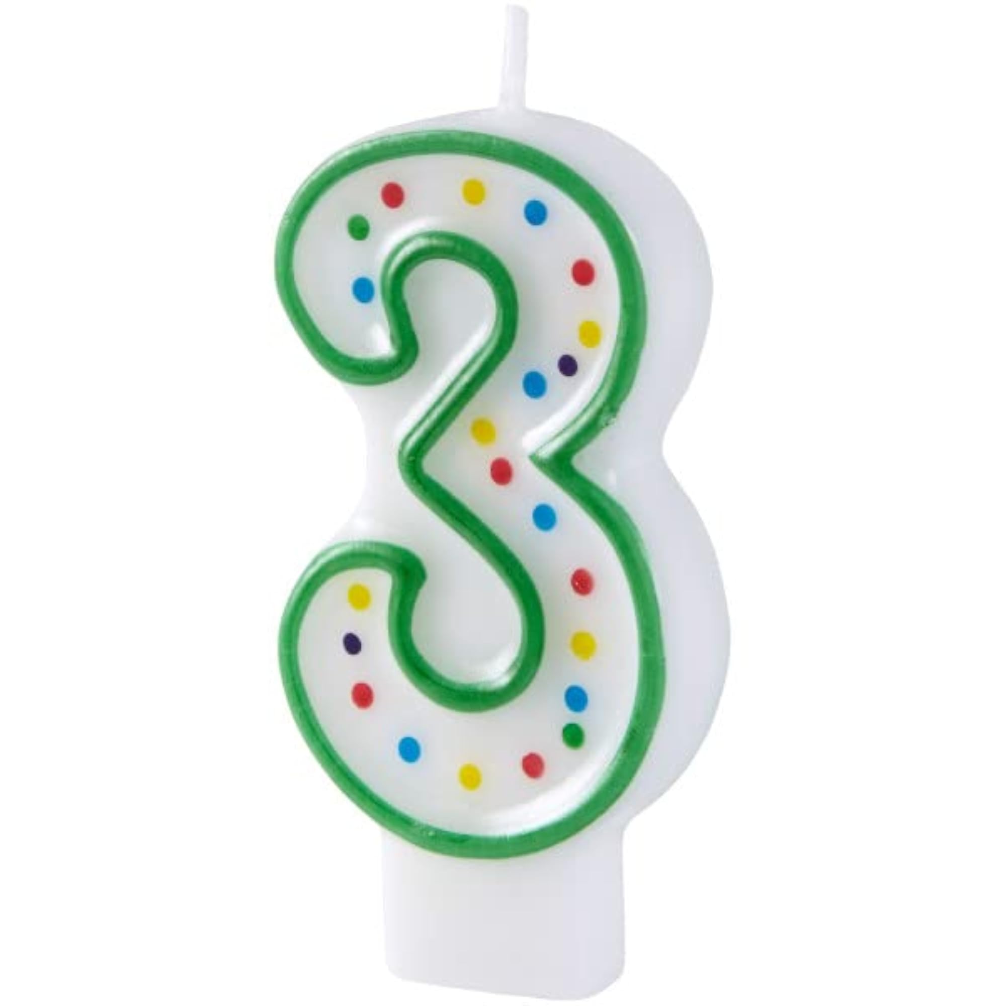 Green Number 3 Birthday Candle
