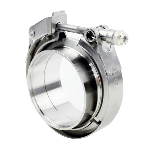 ROADFORMER 3 inch V Band Clamp Quick Release with Flanges Stainless Steel for exhaust system, turbocharger, downpipe and mufflers (3\" - 2 Pack)