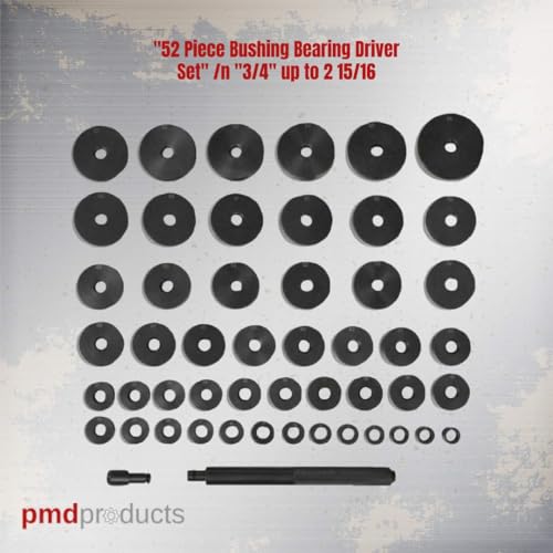 Seal Driver Disc Tool Set – 52pc Deluxe Bushing Removal Tool & Hydraulic Press Accessories – Durable Aluminum & Carbon Steel Driver Set for Automotive and Industrial Use