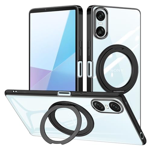 aiitiluo Xperia 10VI �p �P�[�X �����O �N���A SO-52E SOG14 A402S0 XQ-ES44 �G�N�X�y���A 10 VI �p �J�o�[ �X�}�z�P�[�X �X�}�z�����O�t�� ���� tpu �y�� �ϏՌ� �X�g���b�v�z�[���t�� 360°��