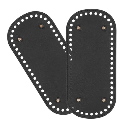 BESTonZON Base para Bolso Artesanal de Piel Sintética Negra Moldeador Ovalado de 22X10 CM para Tejer Bolsos de Ganchillo DIY Pack de 2 Piezas para Manualidades y Confección de Bolsas