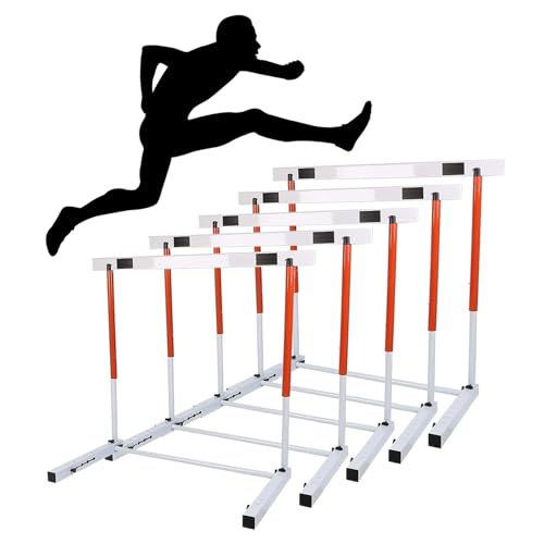 Vallas Entrenamiento 1/2/5 Piezas Obstáculos para Atletismo, Obstáculos de Agilidad para Fútbol Portátiles para Niños y Adultos, Obstáculos Ajustables para Entrenamiento de Fútbol, ​​ 76-106 Cm(5pcs)