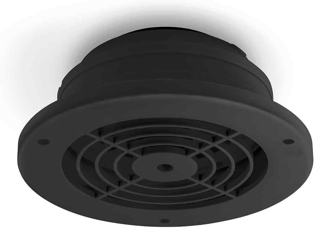 Black SEVBLKX 4", 5", 6" Soffit Exhaust Vent for Bathroom and Kitchen Fan