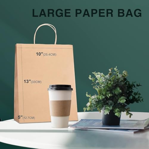 image for METRONIC Kraft Paper Gift Bags with Handles 10x5x13 Inch 9000 Pack | C