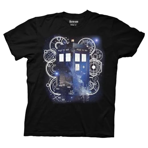Ripple Junction Doctor Who Tardis Space Tech Adult T-Shirt Large Black