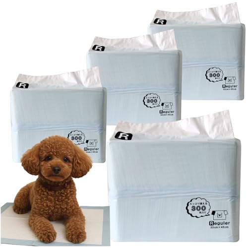 ペットシーツ 超薄型 レギュラー 1200枚（300枚×4袋） 大容量 業務用 犬 猫 トイレシーツ ペット用シート 吸収 消臭 まとめ買いのサムネイル